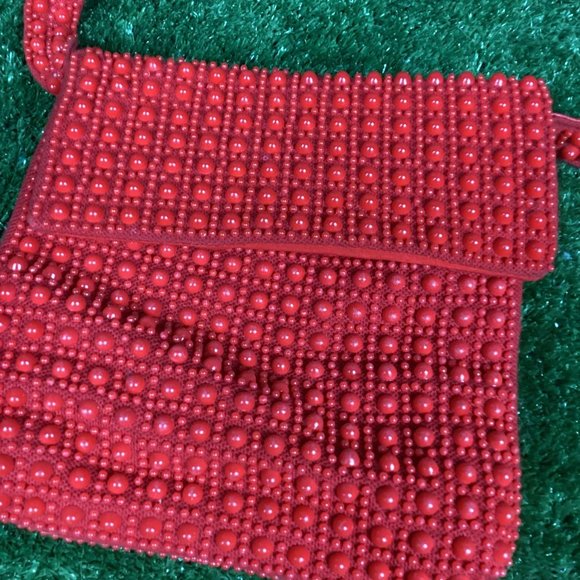 Vintage Cherry Red Candy Dot Handbag - Picture 2 of 11